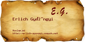 Erlich Gyöngyi névjegykártya